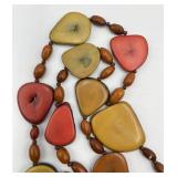 Tagua Nut Necklace with Multicolor Beads