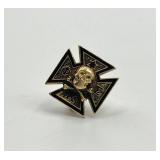 Phi Kappa Sigma Skull and Crossbones Fraternity Pin Badge