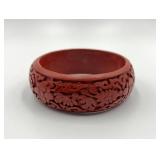 Carved Cinnabar Bangle Bracelet