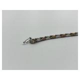 Sterling Silver 925 Tri-Color Bracelet