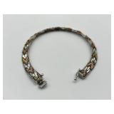 Sterling Silver 925 Tri-Color Bracelet