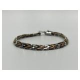 Sterling Silver 925 Tri-Color Bracelet