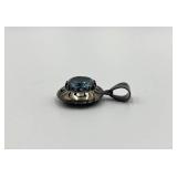 Sterling Silver 925 Blue Topaz Pendant