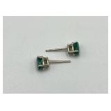 14k Gold Emerald Stud Earrings