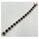 Sterling Silver Black Onyx Tennis Bracelet