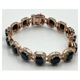 Sterling Silver Black Onyx Tennis Bracelet