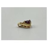 14k Gold Pendant with Garnet and Accent Stones