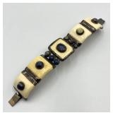 Sterling Silver Mother of Pearl and Marcasite Bracelet