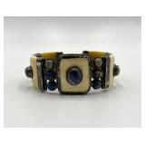 Sterling Silver Mother of Pearl and Marcasite Bracelet