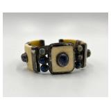 Sterling Silver Mother of Pearl and Marcasite Bracelet