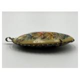 Hand Painted Double-Sided Mother of Pearl Pendant