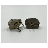 Mexican Carved Black Onyx Screw Back Earrings