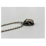 Sterling Silver Scarab Beetle Pendant Necklace