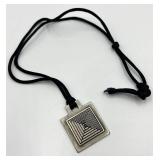 Gastineau Studio Hand Crafted Square Pewter Pendant Necklace