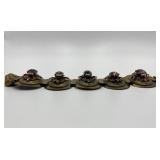 Mid Century Amethyst Link Bracelet with Ornate Gold Tone Panels