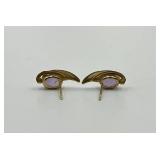 Pair of 14k Gold Amethyst Stud Earrings