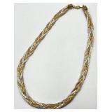 Braided Tri-Tone Necklace