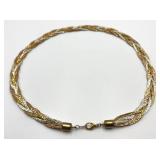 Braided Tri-Tone Necklace