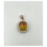 Color Change Diaspore Pendant with Halo Setting