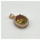 Color Change Diaspore Pendant with Halo Setting