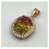 Color Change Diaspore Pendant with Halo Setting