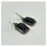 Sterling Silver Black Onyx Dangle Earrings