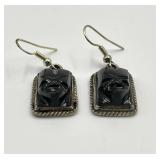Sterling Silver Black Onyx Dangle Earrings