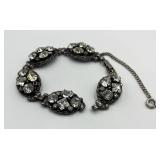 Vintage Kramer Crystal Link Bracelet 7.25 Inch Needs Repair