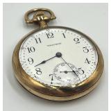 Vintage Waltham Gold Pocket Watch 15 Jewel with Engraved Case