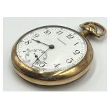 Vintage Waltham Gold Pocket Watch 15 Jewel with Engraved Case
