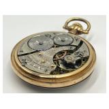 Vintage Waltham Gold Pocket Watch 15 Jewel with Engraved Case