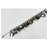 Vintage Western Charm Bracelet with Assorted Charms