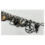 Vintage Western Charm Bracelet with Assorted Charms