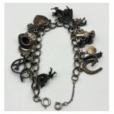 Vintage Western Charm Bracelet with Assorted Charms