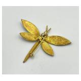 Enamel Dragonfly Brooch Pin with Moveable Wings
