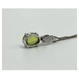 Tiffany & Co. 14K Peridot Pendant Necklace with 925 Silver Chain