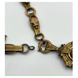 Victorian Book Chain Necklace with Ornate Locket Pendant