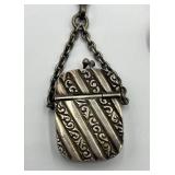 Victorian Chatelaine with Four Silver Bottles and Coin Motif