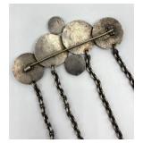 Victorian Chatelaine with Four Silver Bottles and Coin Motif