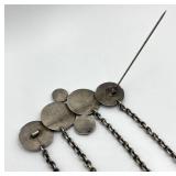 Victorian Chatelaine with Four Silver Bottles and Coin Motif