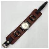 A. F. Moeller Jeweler Resista Watch with Leather Cuff Band