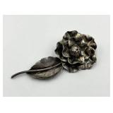 Georg Jensen Sterling Silver Flower Brooch Pin