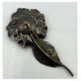 Georg Jensen Sterling Silver Flower Brooch Pin