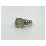 Sterling Silver Prasiolite Stone Ring Size 10