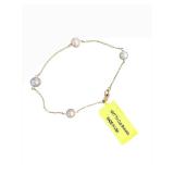 10K Gold Pearl Bracelet - 7 Inches