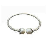 Sparkle Sterling Silver Cultured Freshwater Pearl Bracelet - 7 in, 8.5-9mm