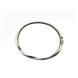 Twist Knot Bangle Bracelet - Hinged Clasp, Metal