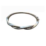 Twist Knot Bangle Bracelet - Hinged Clasp, Metal
