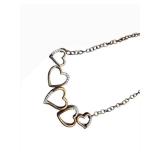 Mark 925 Sterling Silver Five-Heart Necklace - 18 in Diamond Accents 1/10 ctw