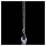 Necklace - 10K Gold Charm Pendant with Diamond Accent, 17 in